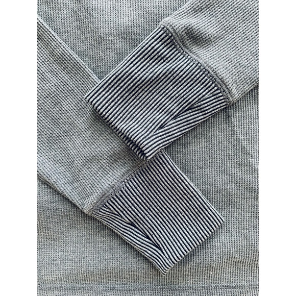 prAna Shea Waffle Hoodie Charcoal Gray Stripes Thumb Holes Women’s Small - Picture 6 of 9